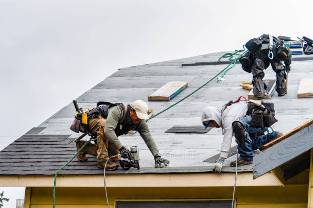 Professional Gutter Installation technician working in Roslyn, WA